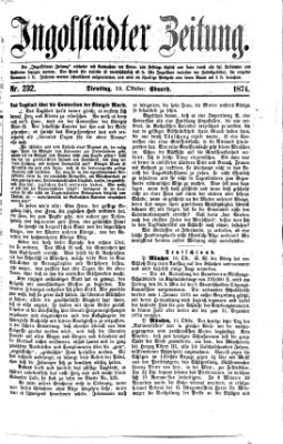 Ingolstädter Zeitung (Neue Ingolstädter Zeitung) Dienstag 13. Oktober 1874