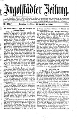 Ingolstädter Zeitung (Neue Ingolstädter Zeitung) Sonntag 18. Oktober 1874