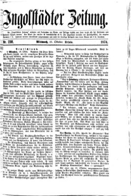 Ingolstädter Zeitung (Neue Ingolstädter Zeitung) Mittwoch 21. Oktober 1874