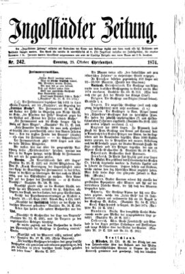 Ingolstädter Zeitung (Neue Ingolstädter Zeitung) Sonntag 25. Oktober 1874