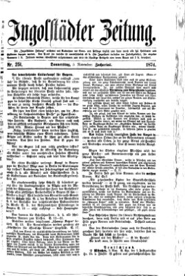 Ingolstädter Zeitung (Neue Ingolstädter Zeitung) Donnerstag 5. November 1874