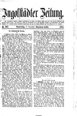 Ingolstädter Zeitung (Neue Ingolstädter Zeitung) Donnerstag 12. November 1874