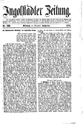 Ingolstädter Zeitung (Neue Ingolstädter Zeitung) Mittwoch 25. November 1874