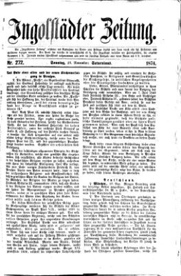 Ingolstädter Zeitung (Neue Ingolstädter Zeitung) Sonntag 29. November 1874