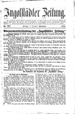 Ingolstädter Zeitung (Neue Ingolstädter Zeitung) Freitag 18. Dezember 1874