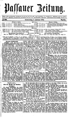 Passauer Zeitung Donnerstag 5. Februar 1874