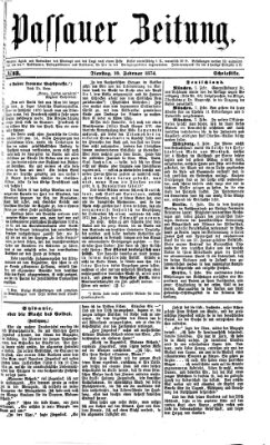 Passauer Zeitung Dienstag 10. Februar 1874