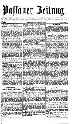 Passauer Zeitung Samstag 14. Februar 1874