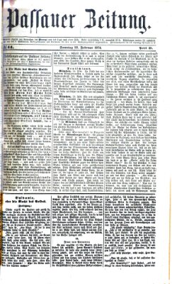 Passauer Zeitung Sonntag 22. Februar 1874