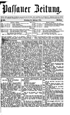 Passauer Zeitung Dienstag 24. Februar 1874