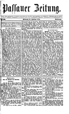 Passauer Zeitung Mittwoch 25. Februar 1874