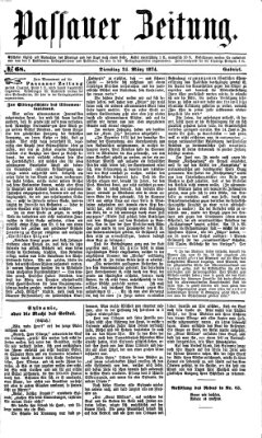 Passauer Zeitung Dienstag 24. März 1874