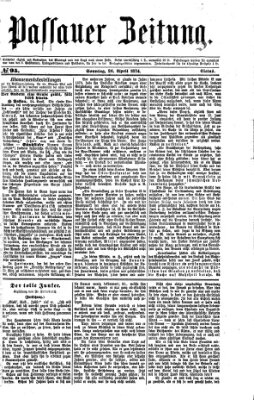 Passauer Zeitung Sonntag 26. April 1874