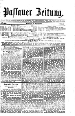 Passauer Zeitung Mittwoch 29. April 1874