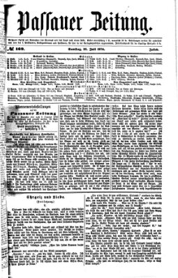 Passauer Zeitung Samstag 25. Juli 1874