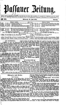 Passauer Zeitung Mittwoch 29. Juli 1874