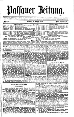 Passauer Zeitung Samstag 1. August 1874