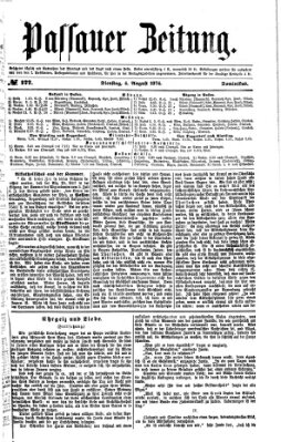 Passauer Zeitung Dienstag 4. August 1874