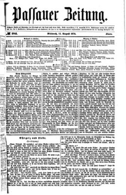 Passauer Zeitung Mittwoch 12. August 1874