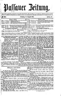 Passauer Zeitung Dienstag 18. August 1874