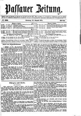 Passauer Zeitung Sonntag 23. August 1874