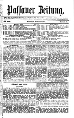 Passauer Zeitung Mittwoch 2. September 1874