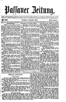 Passauer Zeitung Dienstag 8. September 1874