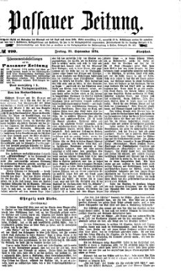 Passauer Zeitung Freitag 25. September 1874