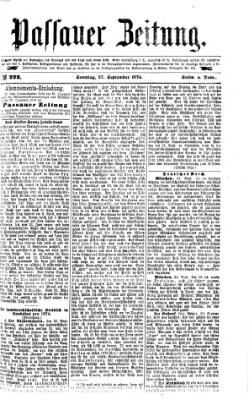 Passauer Zeitung Sonntag 27. September 1874