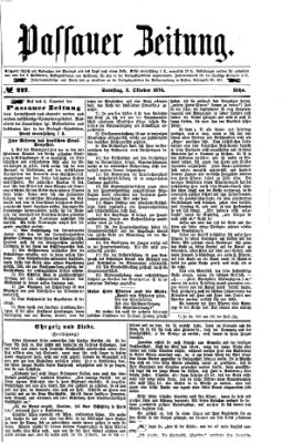 Passauer Zeitung Samstag 3. Oktober 1874