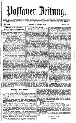 Passauer Zeitung Sonntag 4. Oktober 1874