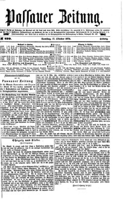 Passauer Zeitung Samstag 17. Oktober 1874