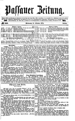 Passauer Zeitung Mittwoch 21. Oktober 1874