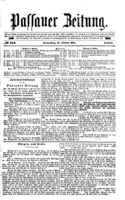 Passauer Zeitung Donnerstag 22. Oktober 1874