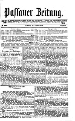 Passauer Zeitung Samstag 24. Oktober 1874