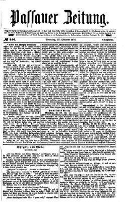 Passauer Zeitung Sonntag 25. Oktober 1874