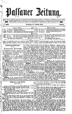 Passauer Zeitung Dienstag 27. Oktober 1874