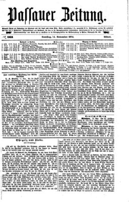 Passauer Zeitung Samstag 14. November 1874