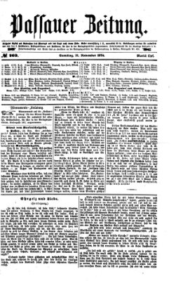 Passauer Zeitung Samstag 21. November 1874