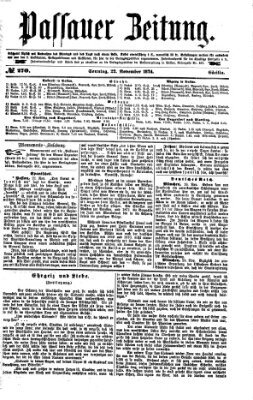 Passauer Zeitung Sonntag 22. November 1874