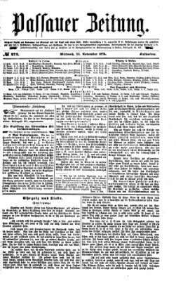 Passauer Zeitung Mittwoch 25. November 1874