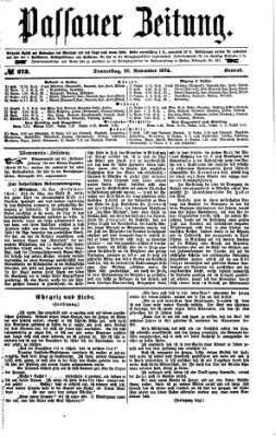 Passauer Zeitung Donnerstag 26. November 1874