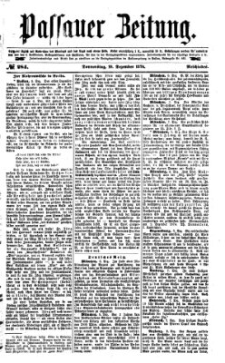 Passauer Zeitung Donnerstag 10. Dezember 1874