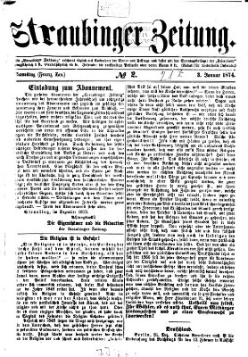 Straubinger Zeitung Samstag 3. Januar 1874