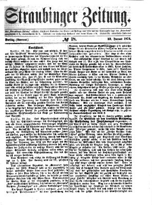 Straubinger Zeitung Freitag 23. Januar 1874