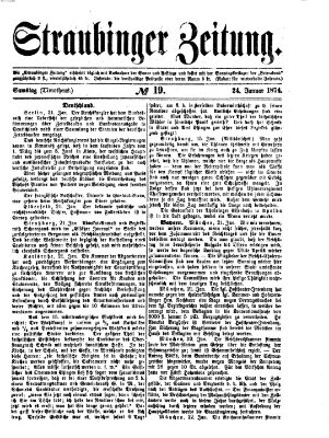 Straubinger Zeitung Samstag 24. Januar 1874