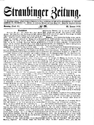 Straubinger Zeitung Sonntag 25. Januar 1874