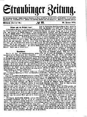 Straubinger Zeitung Mittwoch 28. Januar 1874