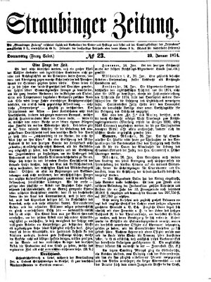 Straubinger Zeitung Donnerstag 29. Januar 1874