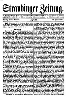 Straubinger Zeitung Samstag 31. Januar 1874